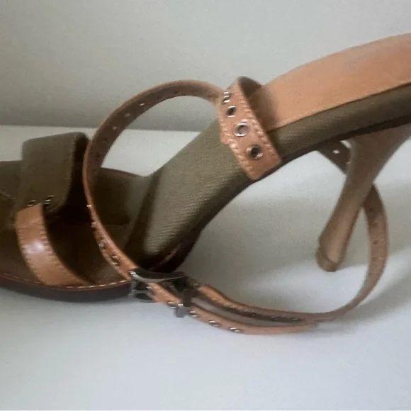 Wild Pair Brown and Tan Strappy high heel Sandals - Picture 11 of 15